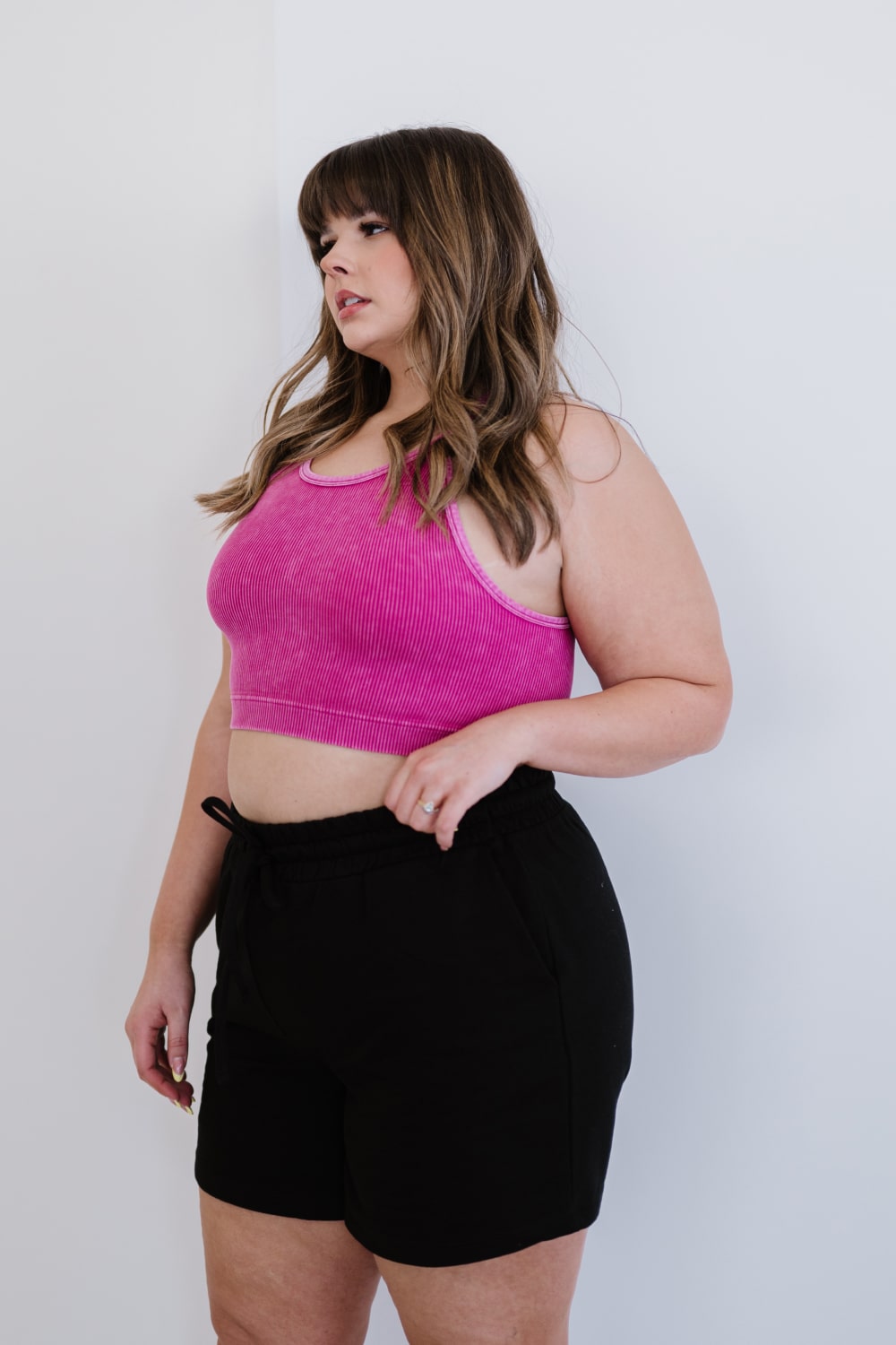 On the Move Full Size Run Ribbed Cropped Cami