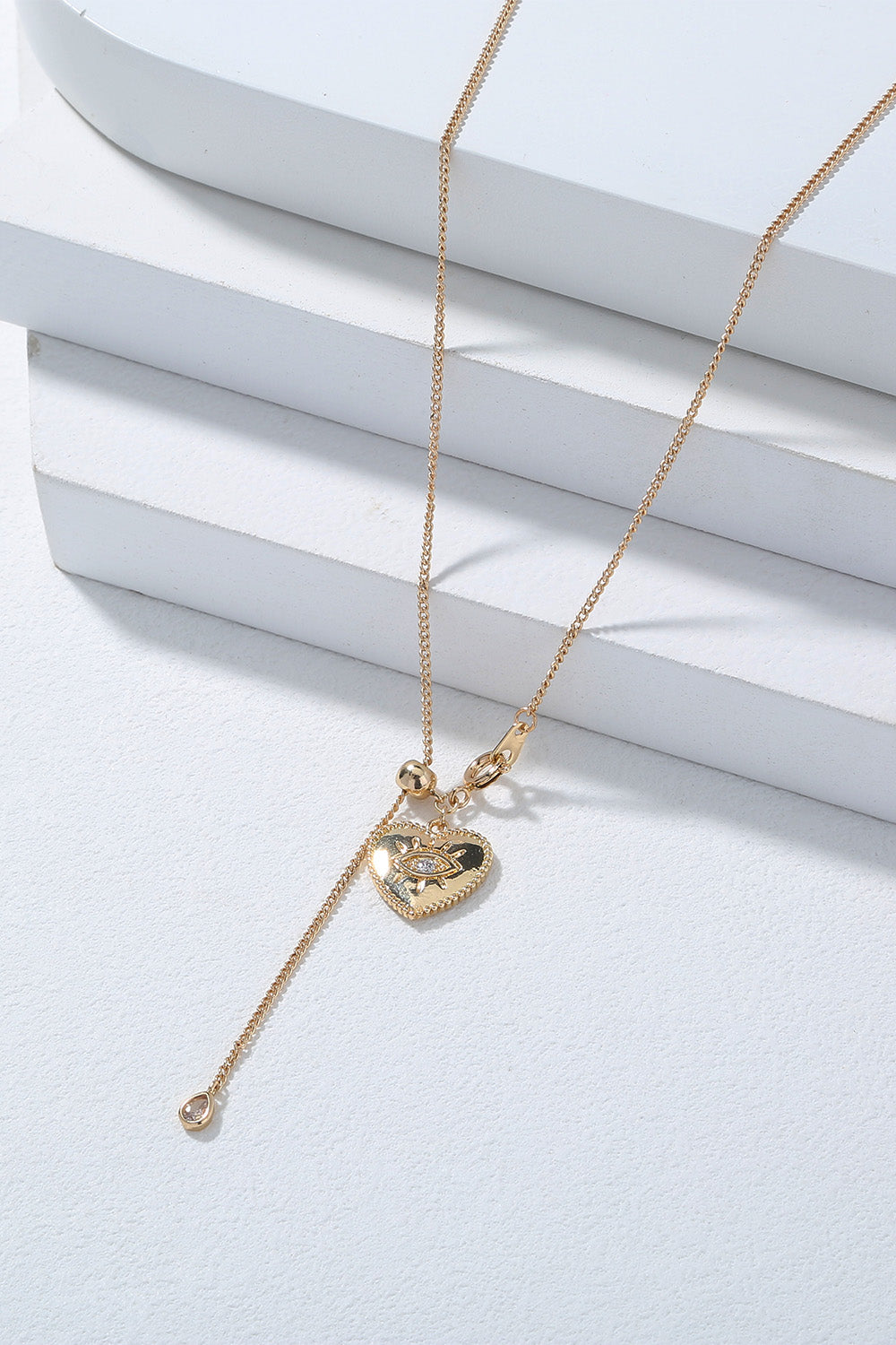 Heart Pendant Drop Necklace